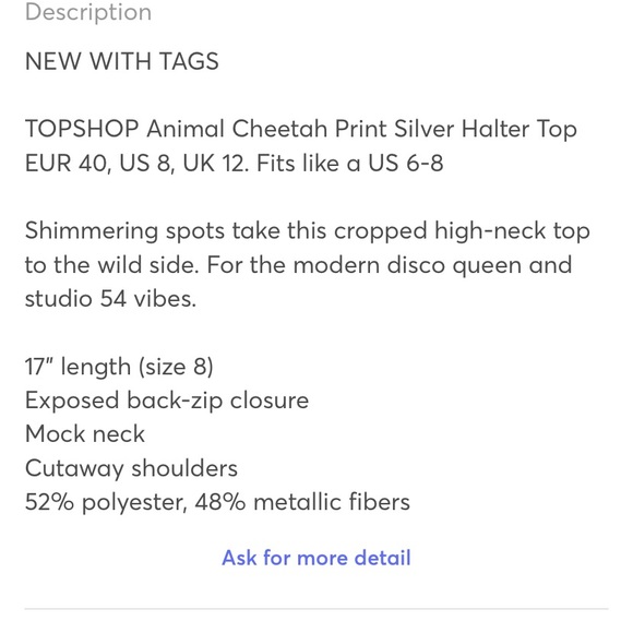 TopShop Metallic Cheetah Halter - Picture 14 of 16